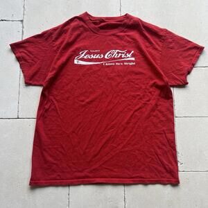 Enjoy Jesus Christ T-Shirt Cool Thou Shall Never Thirst Medium M vintage Jesus